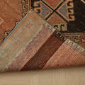 Vintage Malatya Turkish Runner Rug 2x10 ft — Brown & Red Geometric
