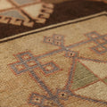Vintage Malatya Turkish Runner Rug 2x10 ft — Brown & Red Geometric