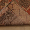 Vintage Malatya Turkish Runner Rug 3x12 ft — Brown & Red Geometric