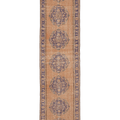 Vintage Manisa Turkish Runner Rug 2x10 ft — Orange & Blue Floral