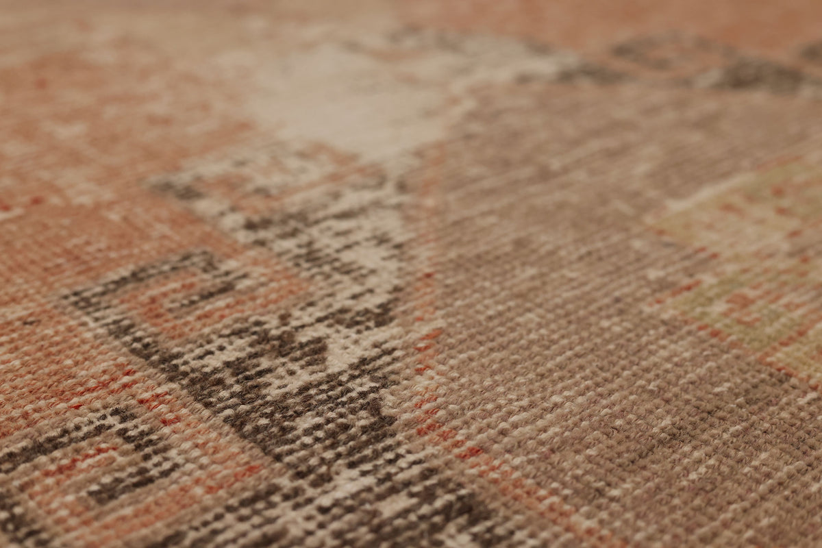 Vintage Malatya Turkish Runner Rug 3x11 ft — Orange & Beige Distressed