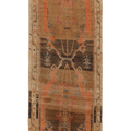 Vintage Malatya Turkish Runner Rug 3x8 ft — Brown & Orange Floral