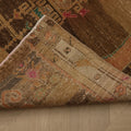 Vintage Malatya Turkish Runner Rug 3x8 ft — Brown & Orange Floral