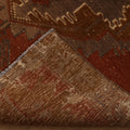 Vintage Kars Turkish Runner Rug 4x11 ft — Red & Brown Geometric