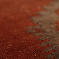 Vintage Kars Turkish Runner Rug 4x11 ft — Red & Brown Geometric