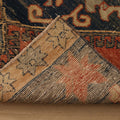 Vintage Konya Turkish Runner Rug 3x9 ft — Red & Blue Geometric