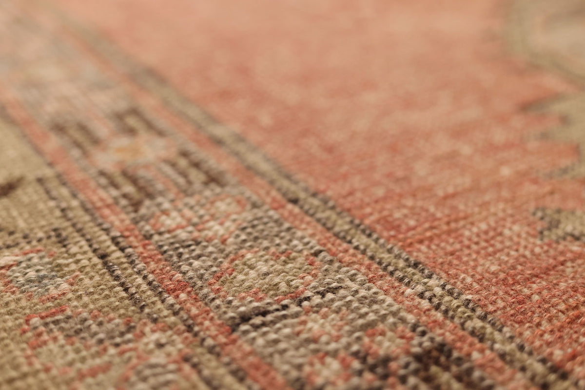 Vintage Konya Turkish Runner Rug 5x11 ft — Red & Beige Floral