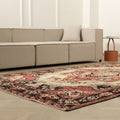 Vintage Sivas Turkish Area Rug 6x10 ft — Red & Beige Floral (No. 56078)