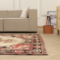 Vintage Sivas Turkish Area Rug 6x10 ft — Red & Beige Floral (No. 56078)