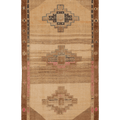 Vintage Kars Turkish Runner Rug 5x10 ft — Beige & Brown Geometric