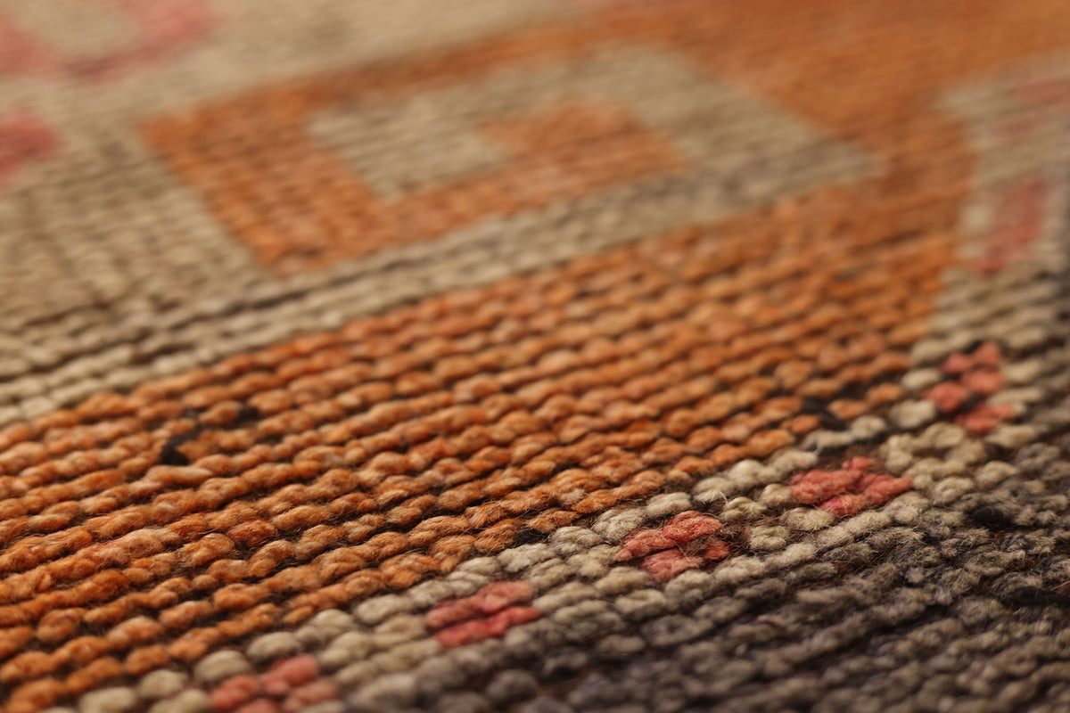 Vintage Southeastern Persian Style Runner Rug 3x12 ft — Red & Orange Geometric