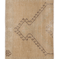 Vintage Malatya Turkish Doormat 2x3 ft — Beige & Brown Geometric (No. 56110)