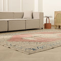 Vintage Isparta Turkish Area Rug 6x9 ft — Red & Beige Floral (No. 56117)