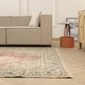 Vintage Isparta Turkish Area Rug 6x9 ft — Red & Beige Floral (No. 56117)