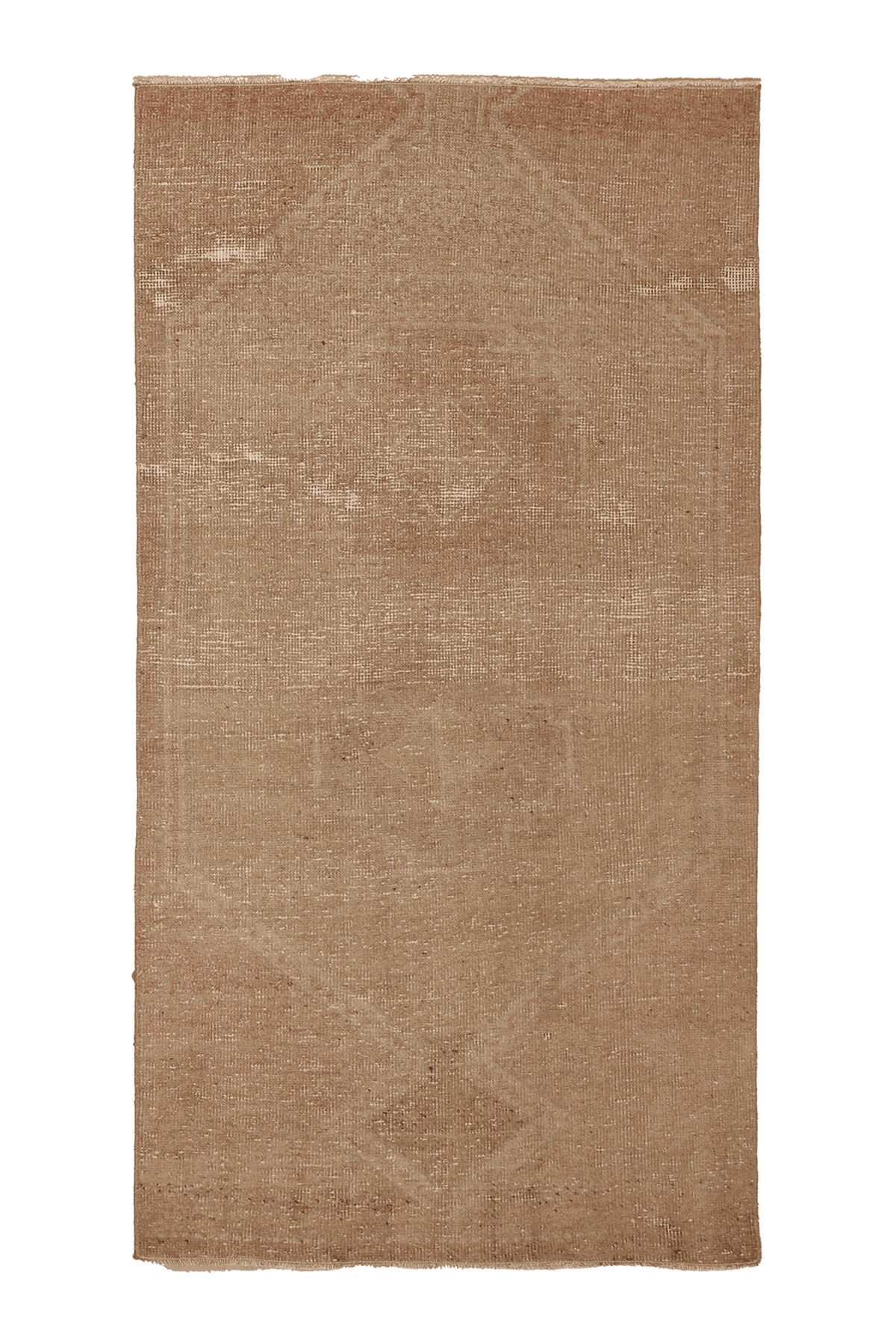 Vintage Malatya Turkish Runner Rug 3x6 ft — Beige & Brown Geometric