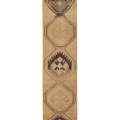 Vintage Malatya Turkish Runner Rug 2x13 ft — Beige & Brown Geometric