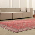 Vintage Isparta Turkish Area Rug 6x10 ft — Red Floral (No. 56142)
