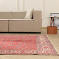 Vintage Isparta Turkish Area Rug 6x10 ft — Red Floral (No. 56142)