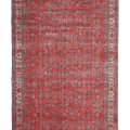 Vintage Isparta Turkish Area Rug 6x10 ft — Red Floral (No. 56142)