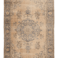 Vintage Isparta Turkish Area Rug 5x8 ft — Beige Floral (No. 56143)