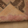 Vintage Malatya Turkish Runner Rug 2x10 ft — Pink & Brown Geometric