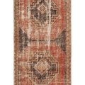 Vintage Malatya Turkish Runner Rug 2x5 ft — Red & Brown Geometric