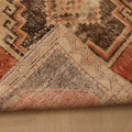 Vintage Malatya Turkish Runner Rug 2x5 ft — Red & Brown Geometric