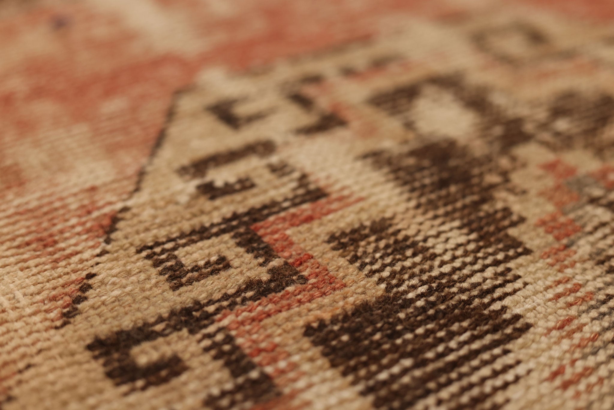 Vintage Malatya Turkish Runner Rug 2x5 ft — Red & Brown Geometric