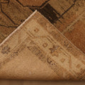 Vintage Malatya Turkish Runner Rug 4x12 ft — Beige & Brown Geometric