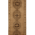 Vintage Malatya Turkish Runner Rug 4x12 ft — Beige & Brown Geometric