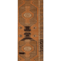 Vintage Sivas Turkish Runner Rug 2x9 ft — Orange & Brown Geometric