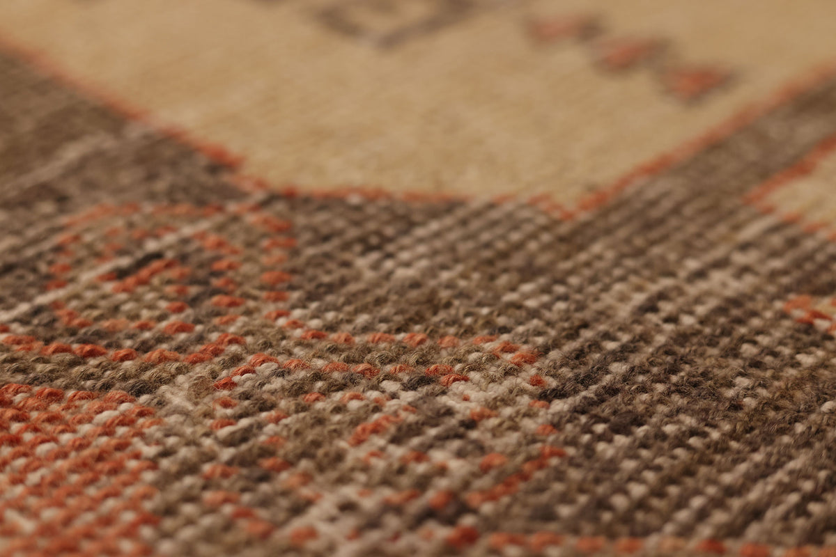 Vintage Malatya Turkish Runner Rug 3x14 ft — Red & Brown Distressed