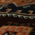 Vintage Malatya Turkish Runner Rug 2x10 ft — Brown & Blue Geometric