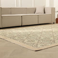 Vintage Isparta Turkish Area Rug 7x10 ft — Beige Floral (No. 56290)