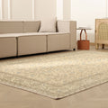 Vintage Isparta Turkish Area Rug 6x10 ft — Beige Floral (No. 56292)