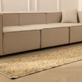 Vintage Manisa Turkish Runner Rug 2x10 ft — Beige Floral