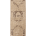 Vintage Malatya Turkish Runner Rug 2x9 ft — Beige & Brown Distressed