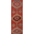 Vintage Southeastern Persian Style Runner Rug 3x12 ft — Red & Orange Geometric