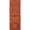 Vintage Southeastern Persian Style Runner Rug 3x12 ft — Orange & Red Geometric