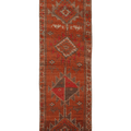 Vintage Southeastern Persian Style Runner Rug 3x11 ft — Brown & Red Geometric