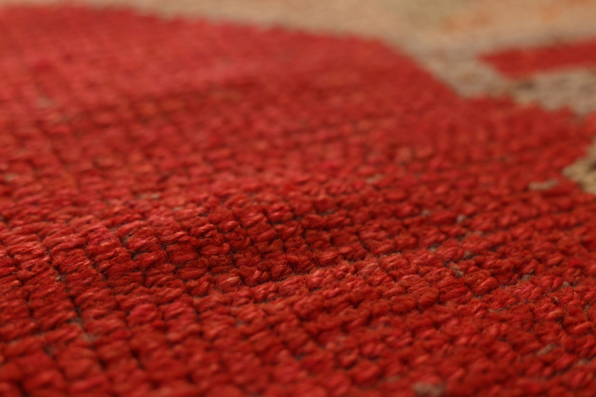Vintage Southeastern Persian Style Runner Rug 3x10 ft — Red & Orange Geometric