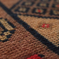 Vintage Southeastern Persian Style Runner Rug 3x12 ft — Brown & Beige Geometric