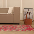 Vintage Southeastern Persian Style Runner Rug 3x13 ft — Red & Brown Geometric
