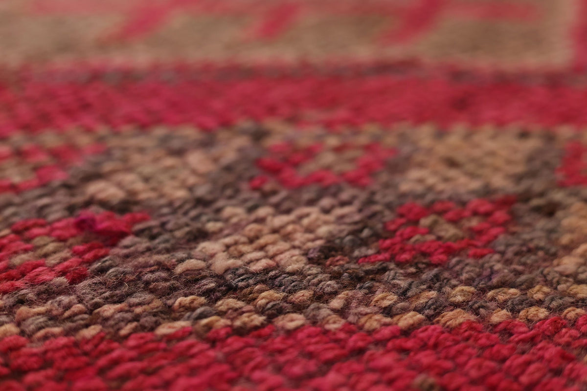 Vintage Southeastern Persian Style Runner Rug 3x13 ft — Red & Brown Geometric