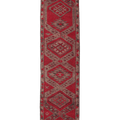 Vintage Southeastern Persian Style Runner Rug 3x13 ft — Red & Brown Geometric
