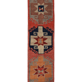 Vintage Southeastern Persian Style Runner Rug 3x12 ft — Red & Orange Geometric