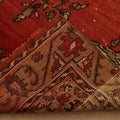 Vintage Çanakkale Turkish Runner Rug 4x9 ft — Red & Brown Floral