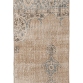 Vintage Isparta Turkish Runner Rug 2x4 ft — Beige & Blue Distressed
