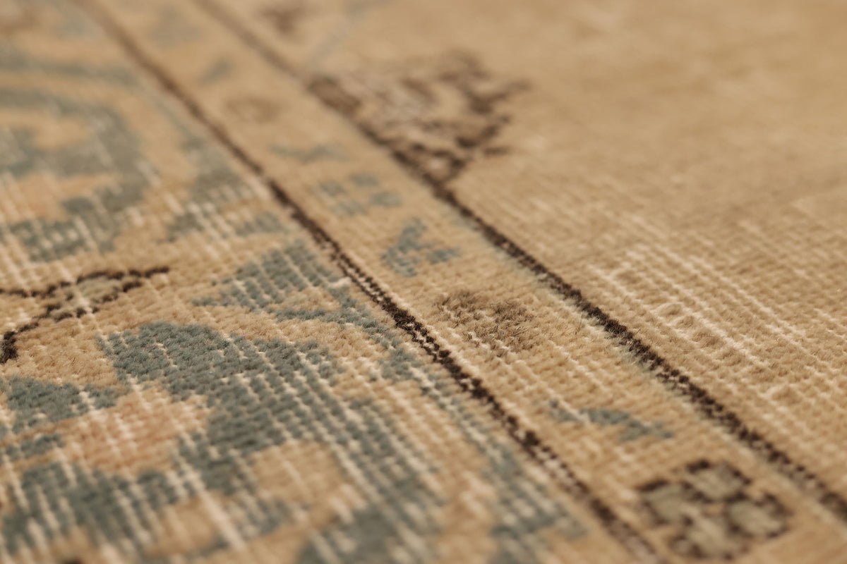 Vintage Isparta Turkish Runner Rug 2x5 ft — Beige & Blue Distressed (No. 56884)