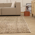 Vintage Isparta Turkish Area Rug 7x10 ft — Beige & Brown Floral (No. 56914)